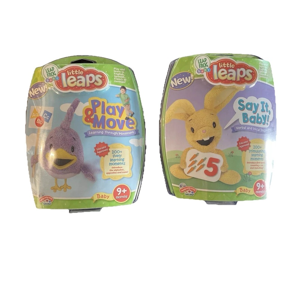 2 Games for Leapfrog Baby Leap Frog Little Leaps Play & Move and Say It Baby !
